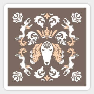 The Spirit of Saluki Damask (Taupe) Magnet